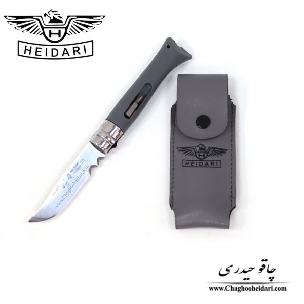 خرید فروش چاقو تاشو حیدری دسته پلاستیک اصلی طوسی