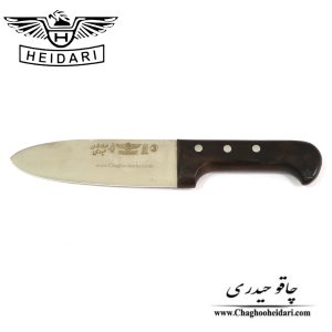 خرید فروش کارد چاقو سلاخی حیدری اصلی فولاد آلمان دسته چوب آفریقا سایز 3