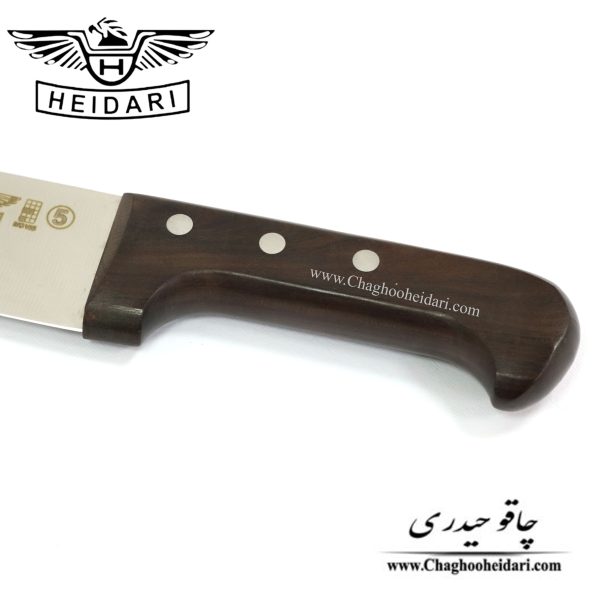 خرید فروش کارد چاقو سلاخی حیدری اصلی فولاد آلمان دسته چوب آفریقا سایز 5