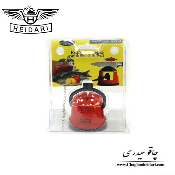 خرید فروش و قیمت چاقو تیزکن رومیزی برند تیزکار مخصوص تیز کردن انواع چاقو و کارد آشپزخانه قرمز