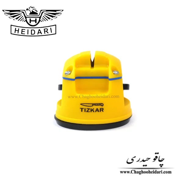 خرید فروش و قیمت چاقو تیزکن رومیزی برند تیزکار مخصوص تیز کردن انواع چاقو و کارد آشپزخانه زرد