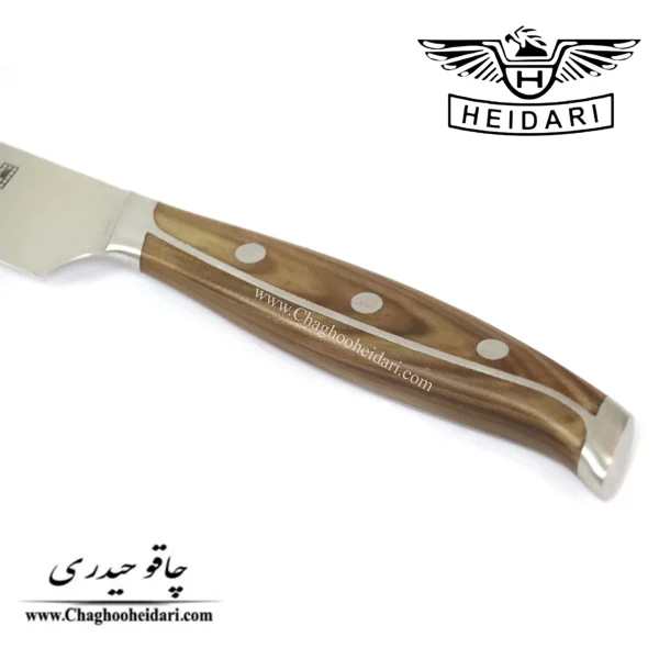خرید فروش قیمت چاقو کارد راسته ای دم دستی فولاد آلمان دسته فورج چوبی حیدری اصلی