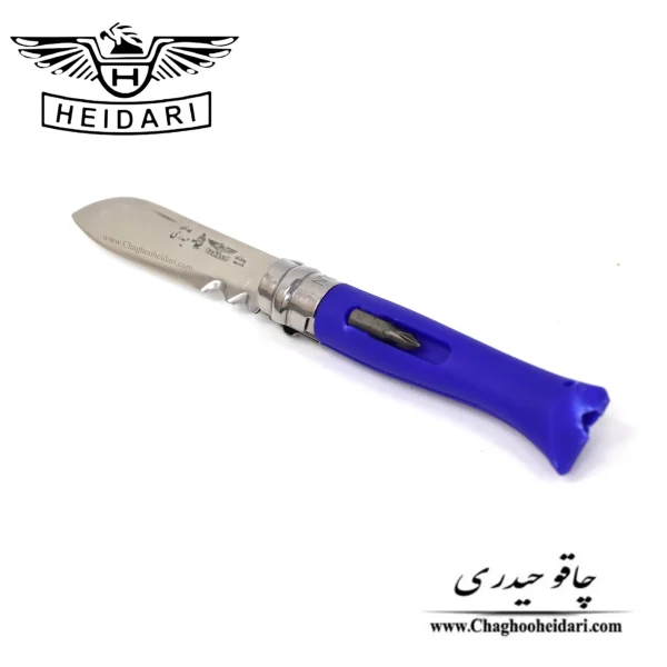 خرید فروش چاقو تاشو حیدری دسته پلاستیک تیغه فولاد آلمان اصلی سرمه ای